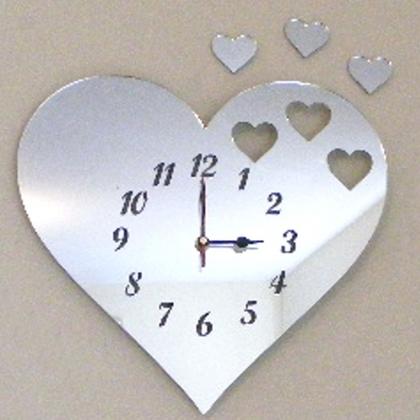 Hearts out of Heart Clock Mirror - 35cm